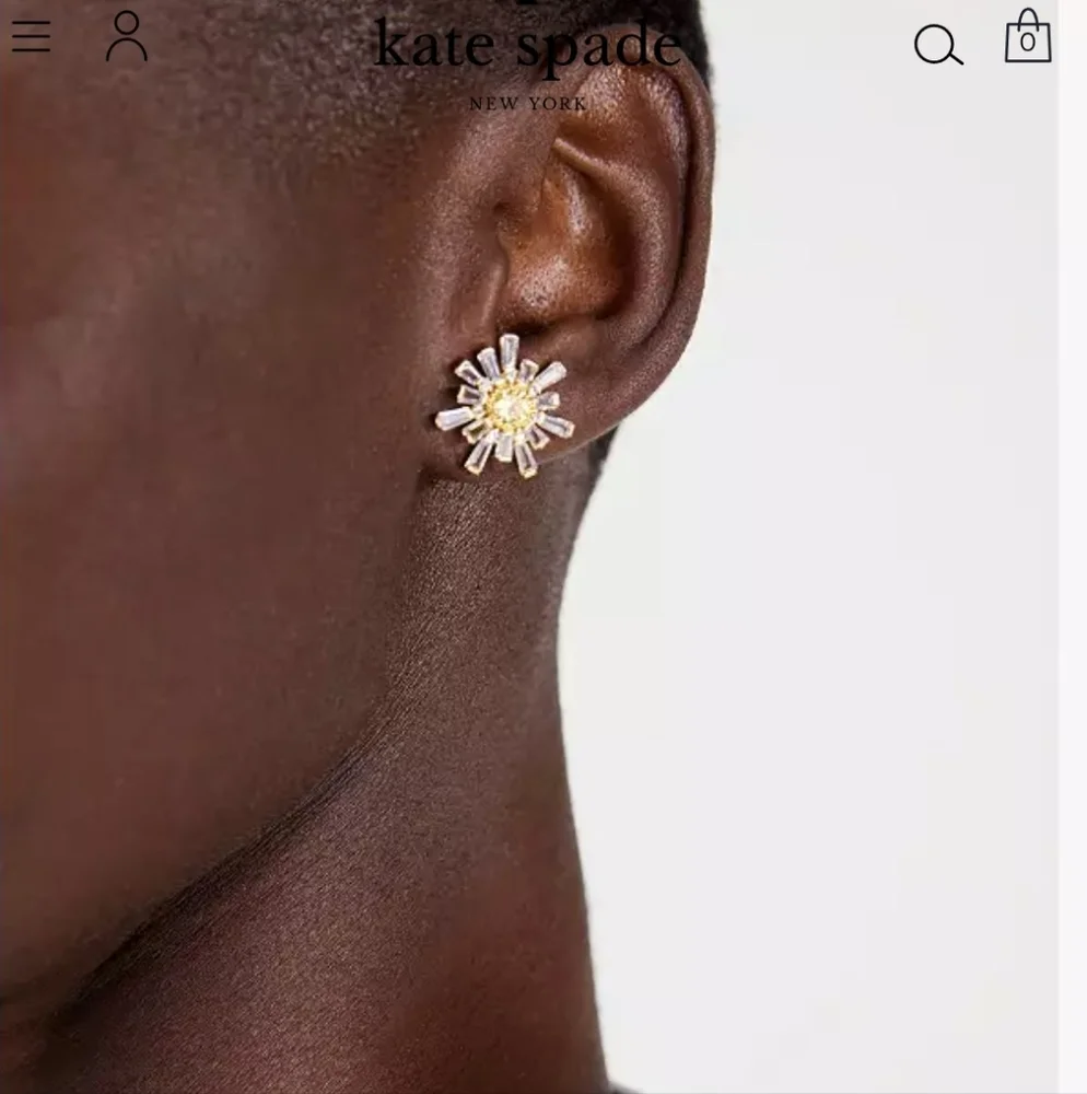 NWT Kate Spade Sunny Studs - Gold/Clear/Yellow